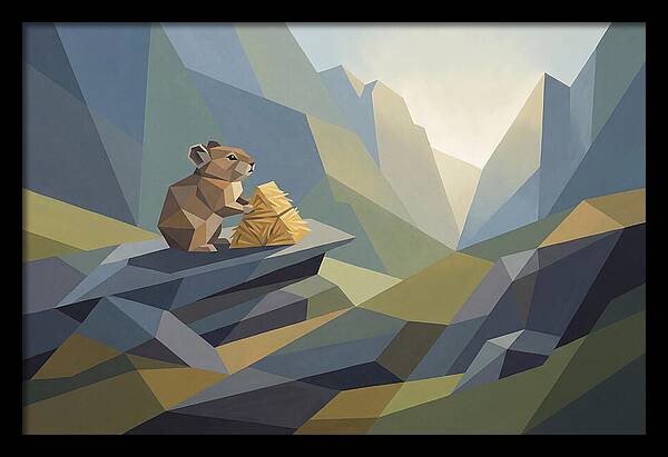 Pika Gathering Hay On Alpine Slope