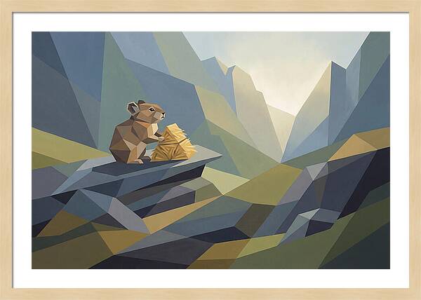 Pika Gathering Hay On Alpine Slope