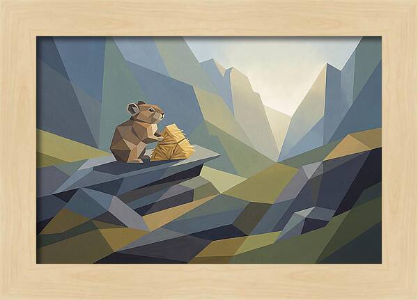 Pika Gathering Hay On Alpine Slope