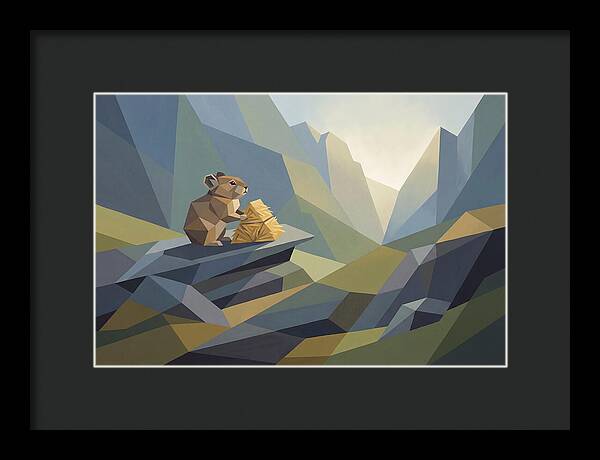 Pika Gathering Hay On Alpine Slope