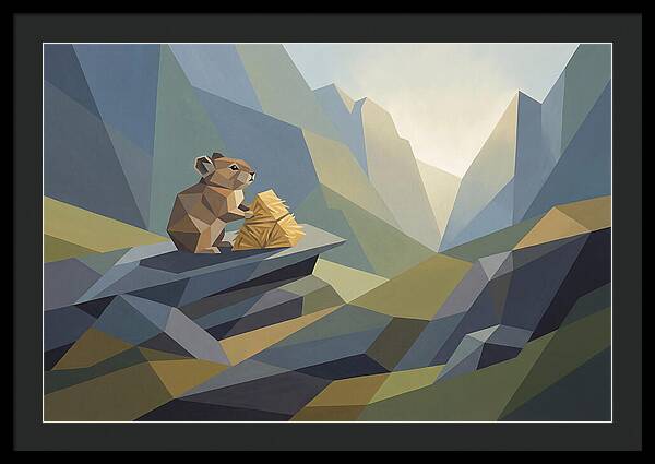 Pika Gathering Hay On Alpine Slope