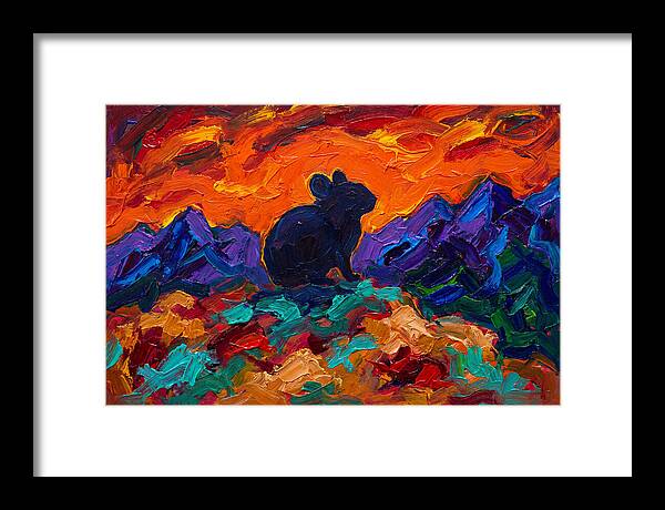 Pika Silhouette Against Vibrant Landscape