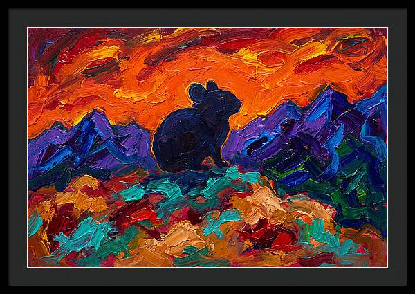 Pika Silhouette Against Vibrant Landscape