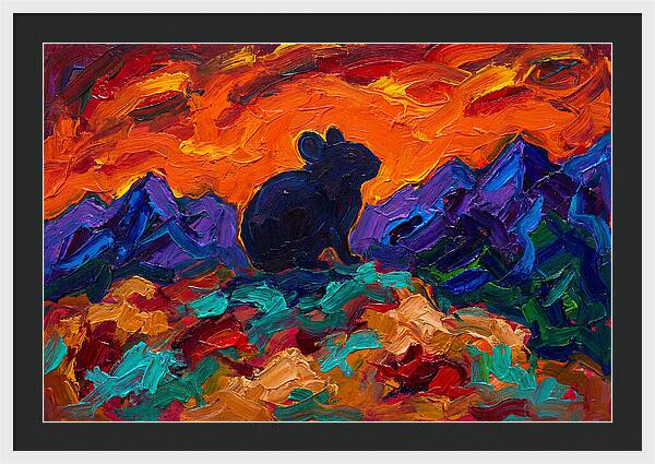 Pika Silhouette Against Vibrant Landscape