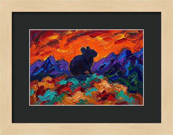 Pika Silhouette Against Vibrant Landscape