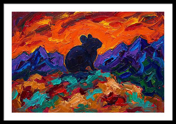 Pika Silhouette Against Vibrant Landscape