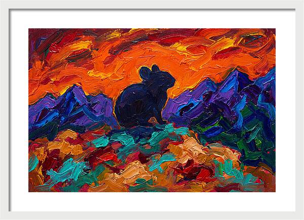 Pika Silhouette Against Vibrant Landscape