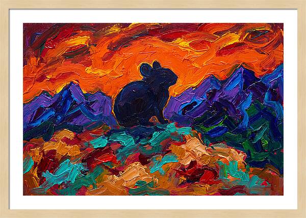 Pika Silhouette Against Vibrant Landscape