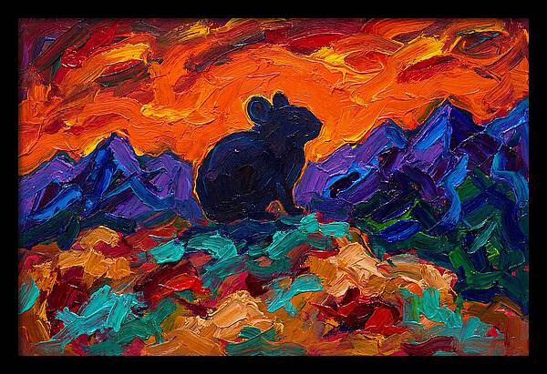 Pika Silhouette Against Vibrant Landscape