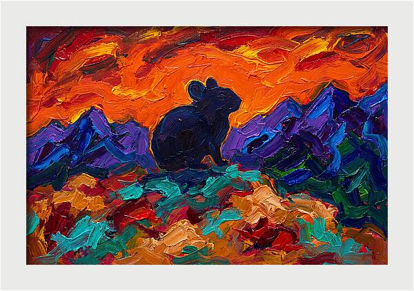 Pika Silhouette Against Vibrant Landscape