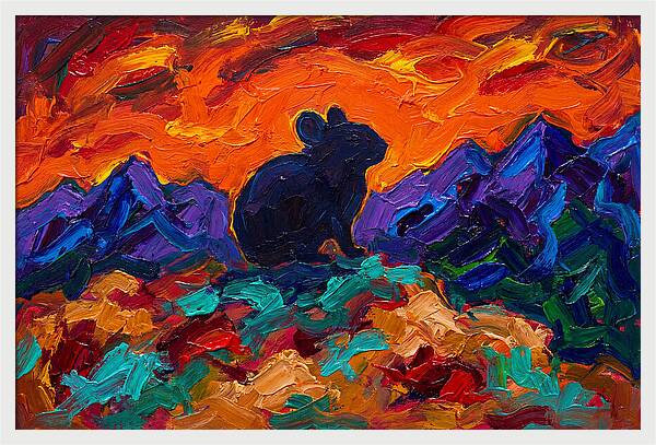 Pika Silhouette Against Vibrant Landscape