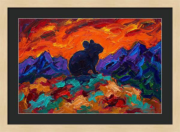 Pika Silhouette Against Vibrant Landscape