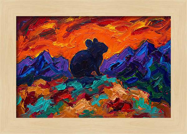 Pika Silhouette Against Vibrant Landscape