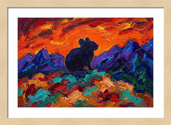 Pika Silhouette Against Vibrant Landscape