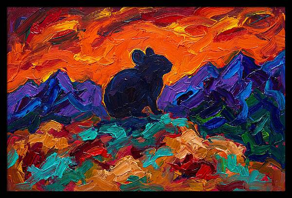 Pika Silhouette Against Vibrant Landscape