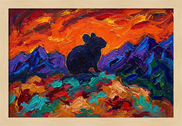 Pika Silhouette Against Vibrant Landscape