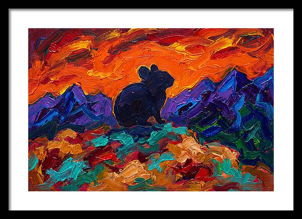 Pika Silhouette Against Vibrant Landscape