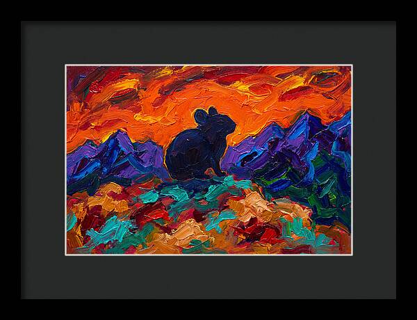 Pika Silhouette Against Vibrant Landscape