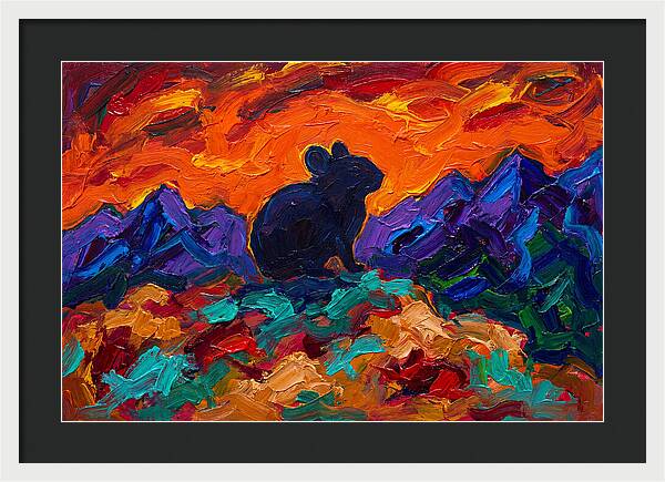 Pika Silhouette Against Vibrant Landscape