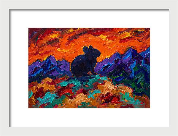 Pika Silhouette Against Vibrant Landscape