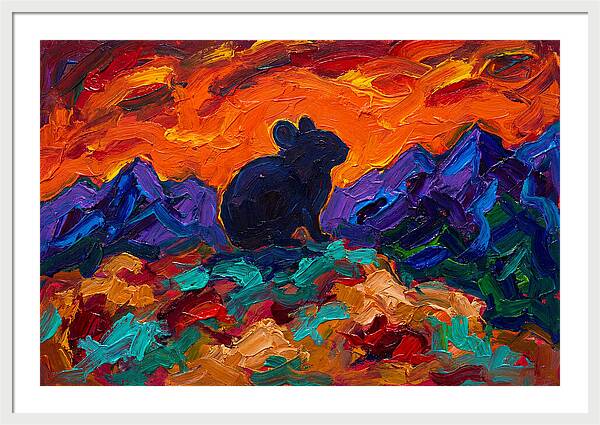 Pika Silhouette Against Vibrant Landscape