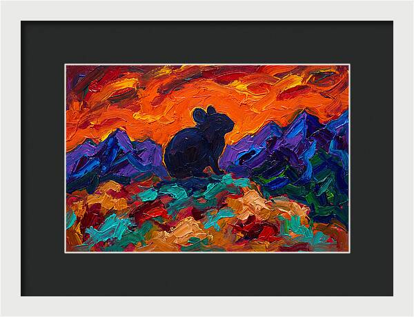 Pika Silhouette Against Vibrant Landscape