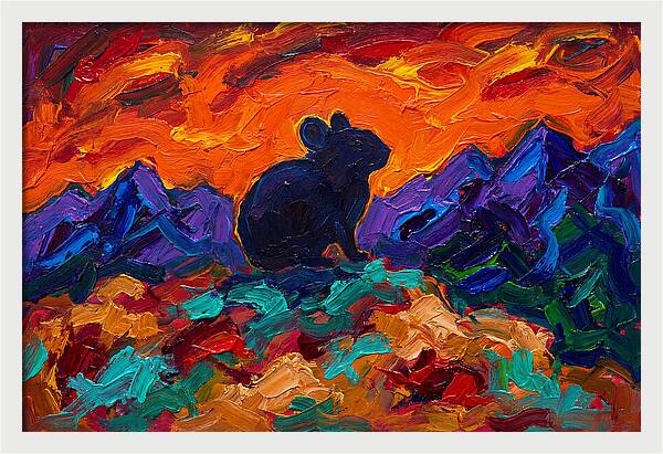 Pika Silhouette Against Vibrant Landscape