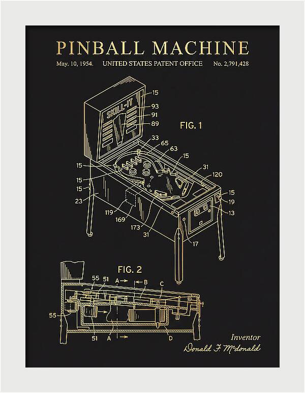 Pinball Machine Gold Patent Us2791428a