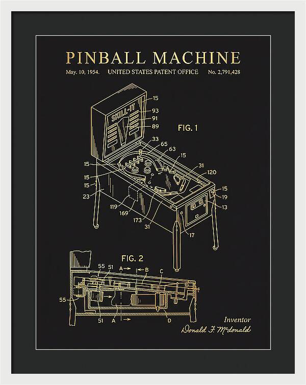 Pinball Machine Gold Patent Us2791428a