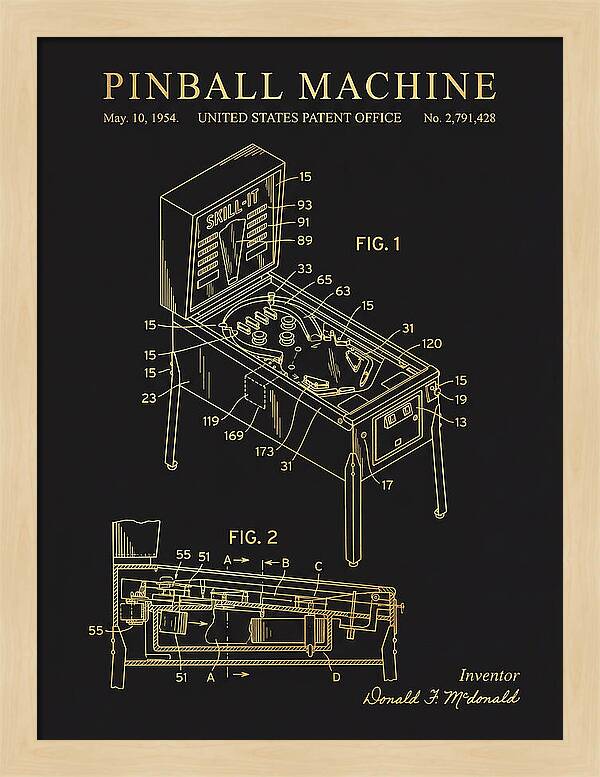 Pinball Machine Gold Patent Us2791428a