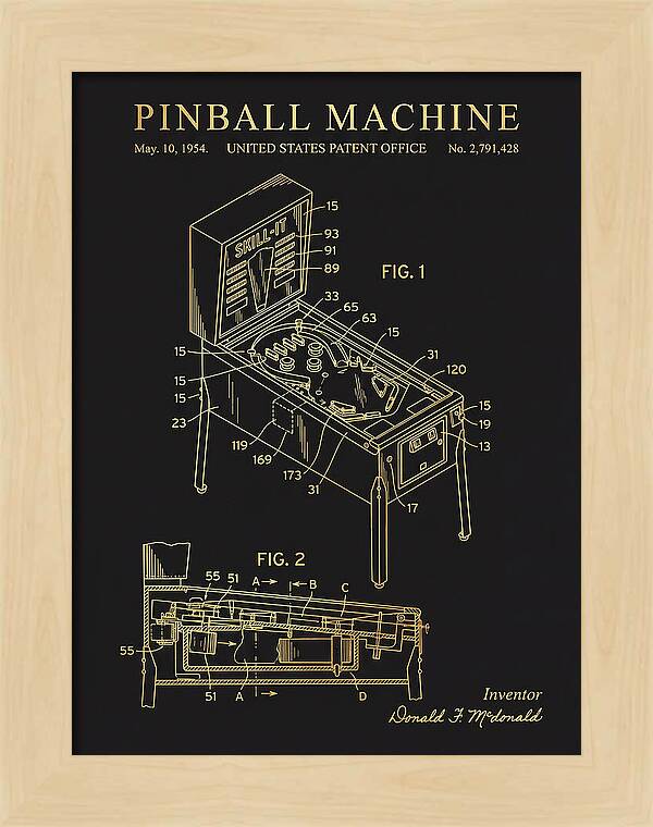 Pinball Machine Gold Patent Us2791428a