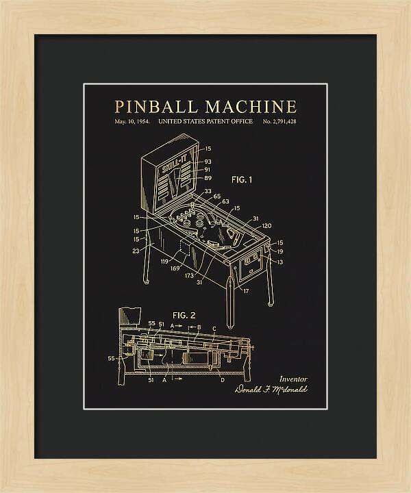 Pinball Machine Gold Patent Us2791428a