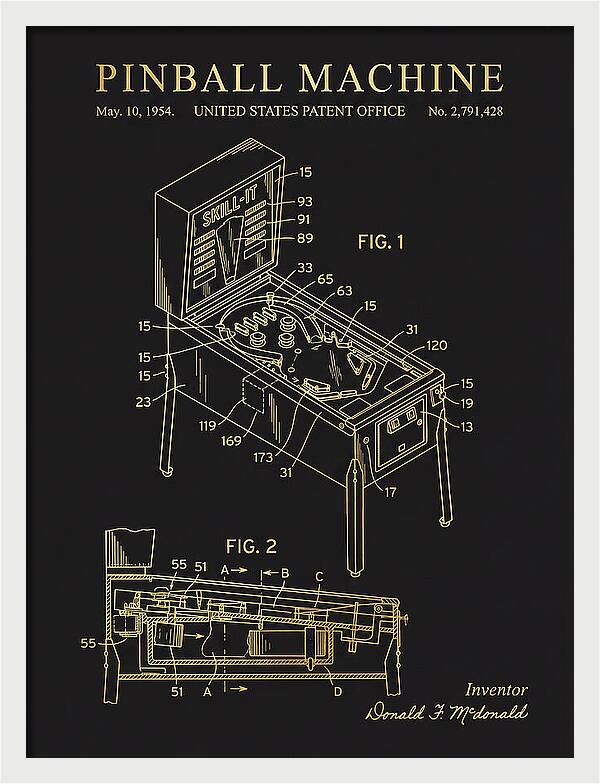 Pinball Machine Gold Patent Us2791428a