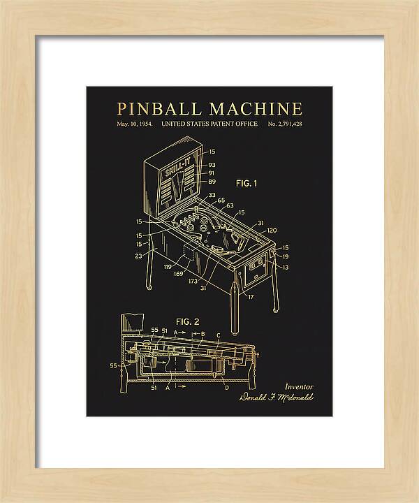 Pinball Machine Gold Patent Us2791428a