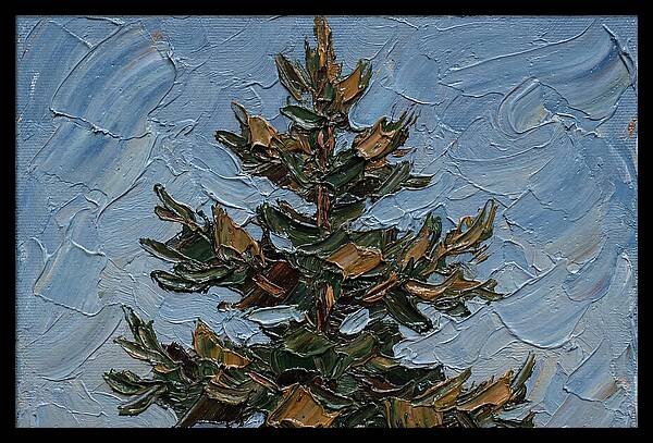 Pine Tree In Palette Knife Style