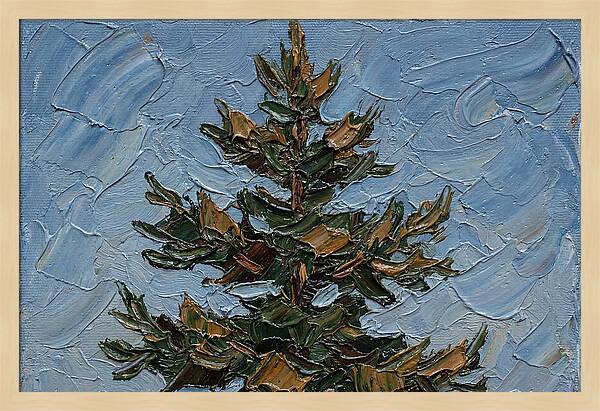 Pine Tree In Palette Knife Style