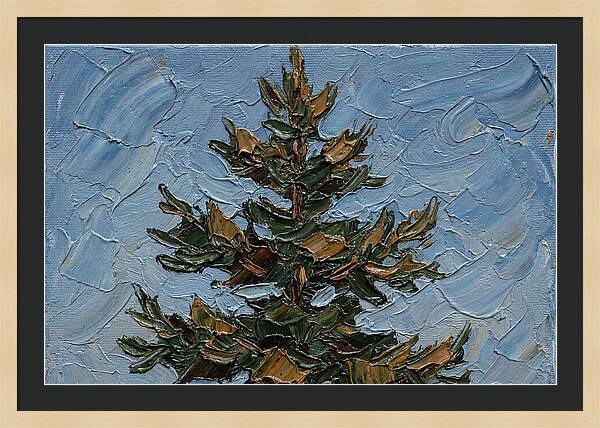 Pine Tree In Palette Knife Style