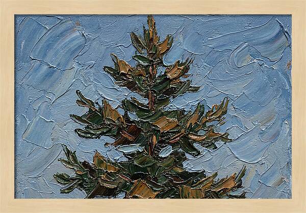 Pine Tree In Palette Knife Style