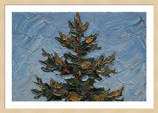 Pine Tree In Palette Knife Style