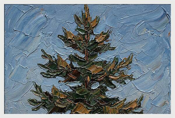 Pine Tree In Palette Knife Style