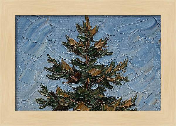 Pine Tree In Palette Knife Style