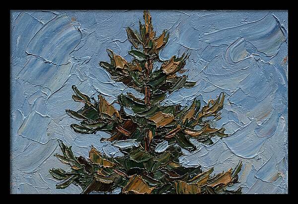 Pine Tree In Palette Knife Style
