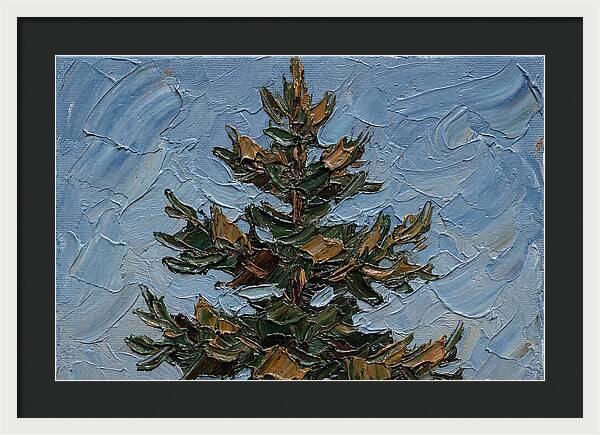 Pine Tree In Palette Knife Style