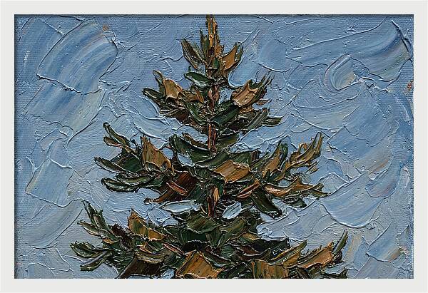Pine Tree In Palette Knife Style
