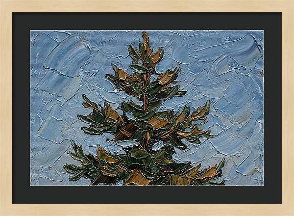 Pine Tree In Palette Knife Style