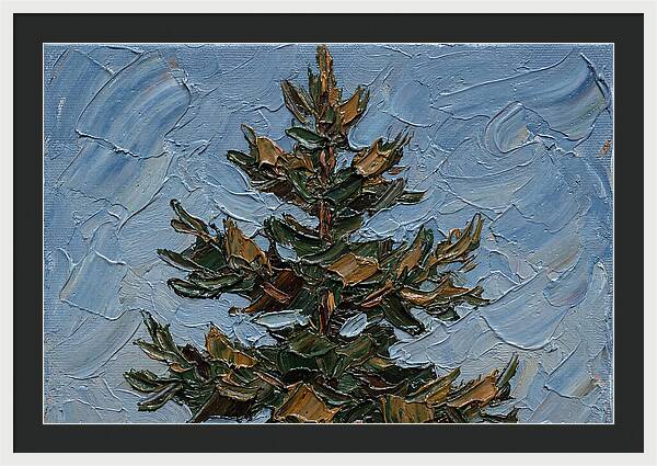 Pine Tree In Palette Knife Style