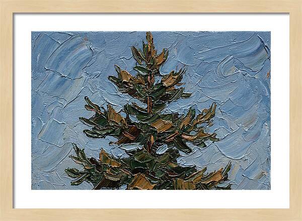 Pine Tree In Palette Knife Style
