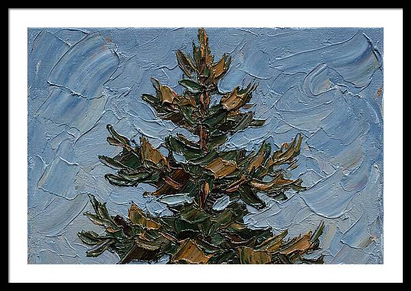 Pine Tree In Palette Knife Style