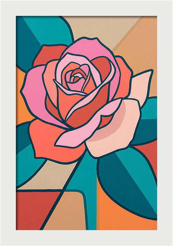 Pink Rose In Bold Colors
