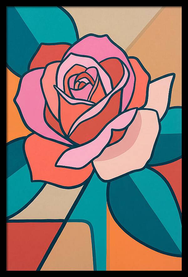 Pink Rose In Bold Colors